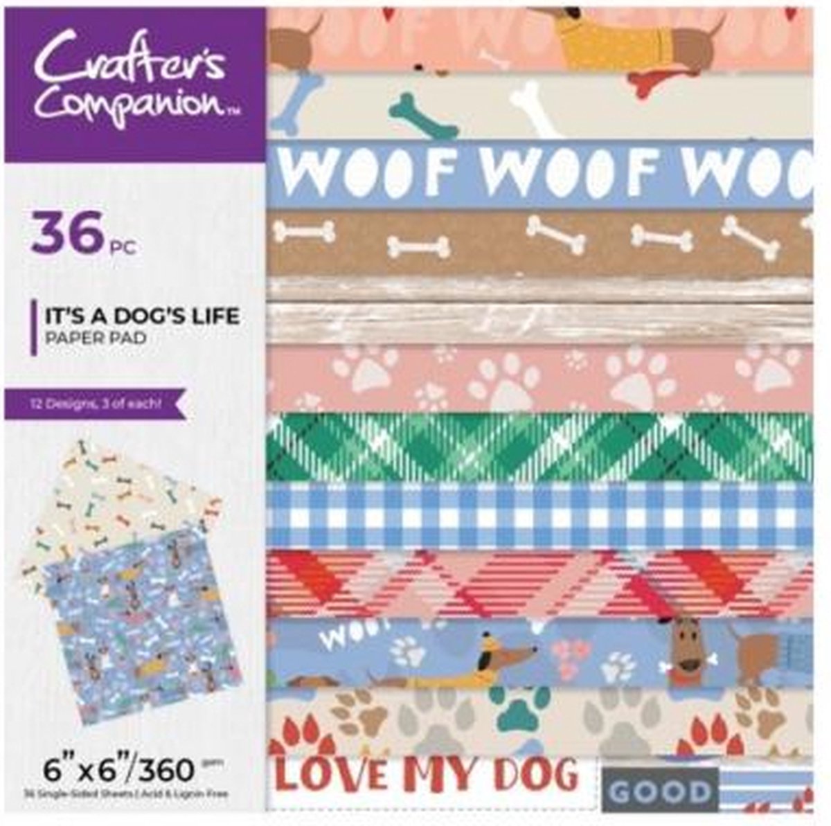 CC - Pets Rule - Paperpad 15x15 cm - Its A Dogs Life